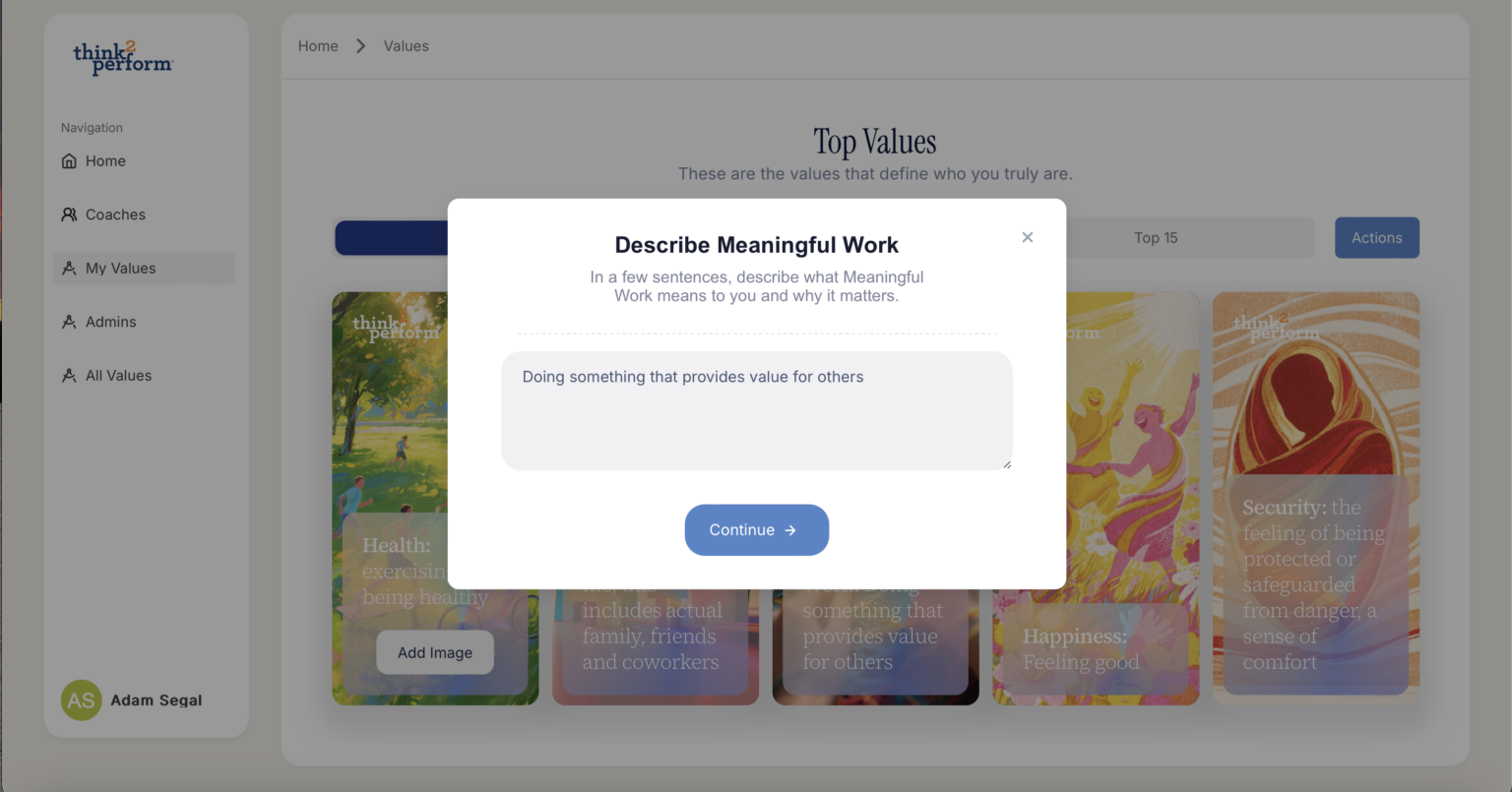 New Values Exercise | think2perform